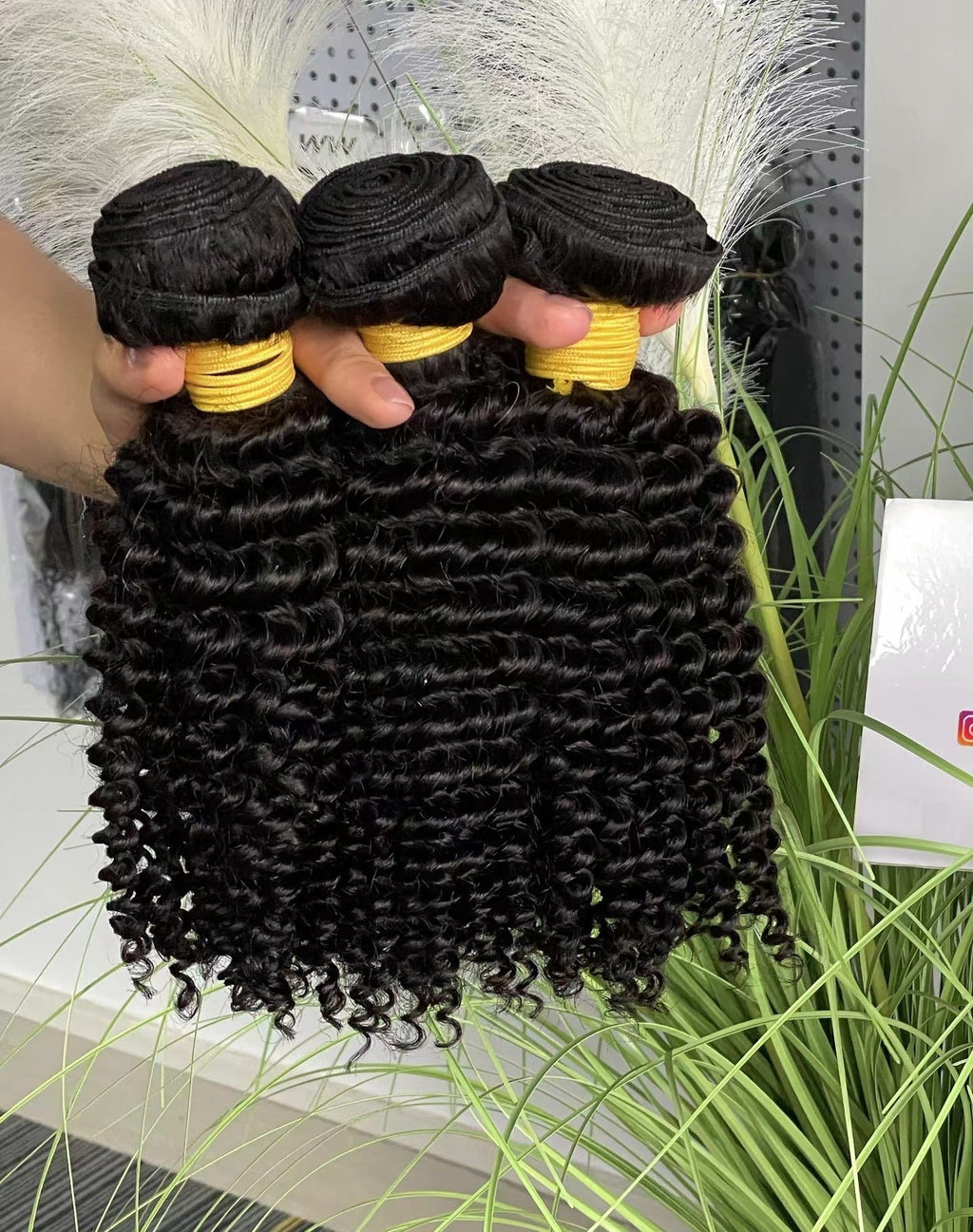 Top Burmese Virgin Hair Kinky Curly Bundle #1B