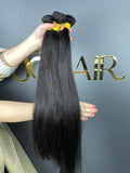 Top Burmese Virgin Hair Relaxed YAKI Straight bundles #1B Regular