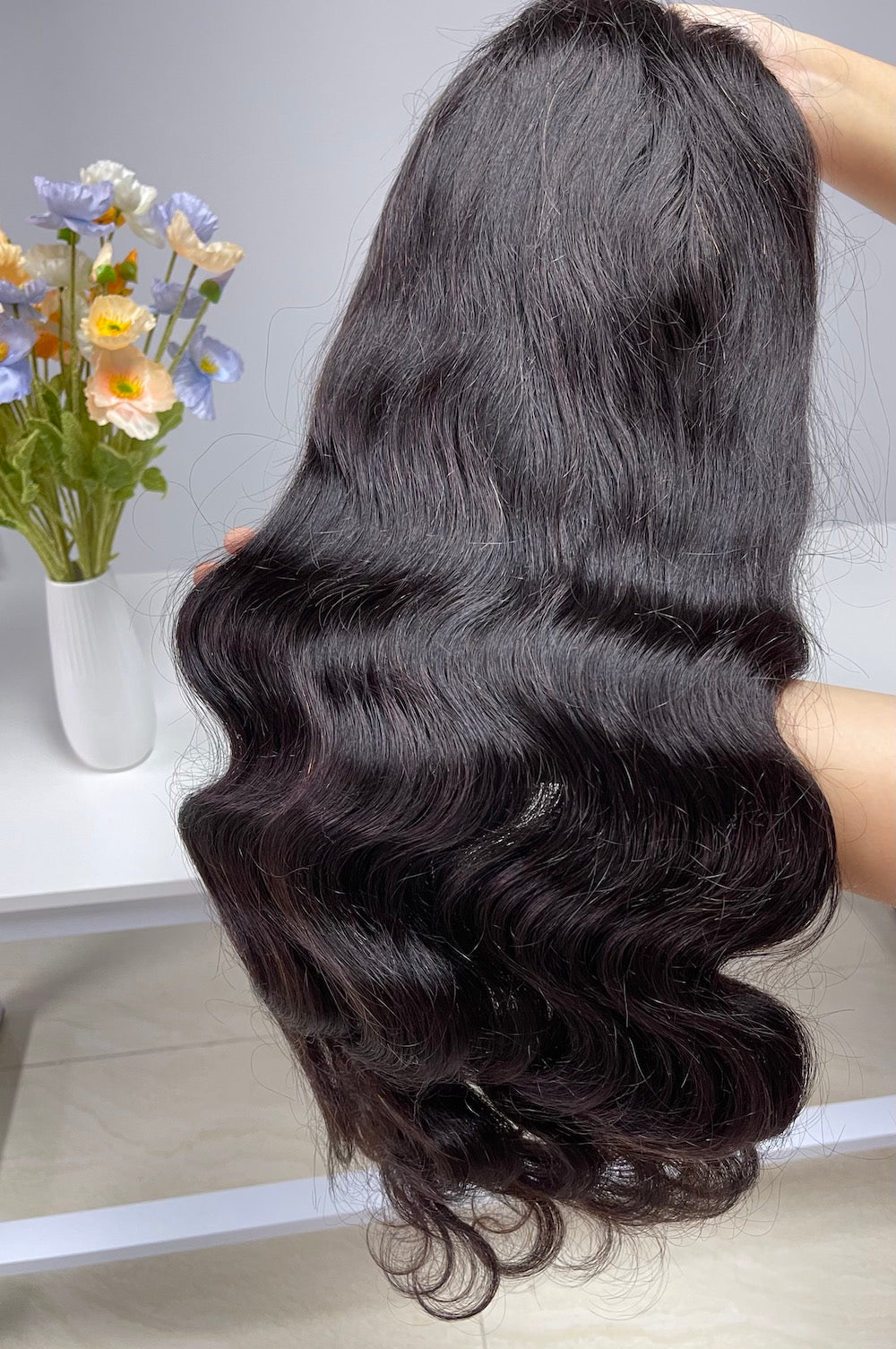 Top Virgin Hair 13*4 13*6 Body Wave #1B Transparent Lace Pre-made Wig Regular