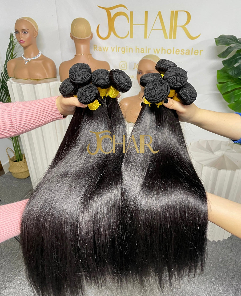 Top Burmese Virgin Hair Relaxed YAKI Straight bundles #1B Regular